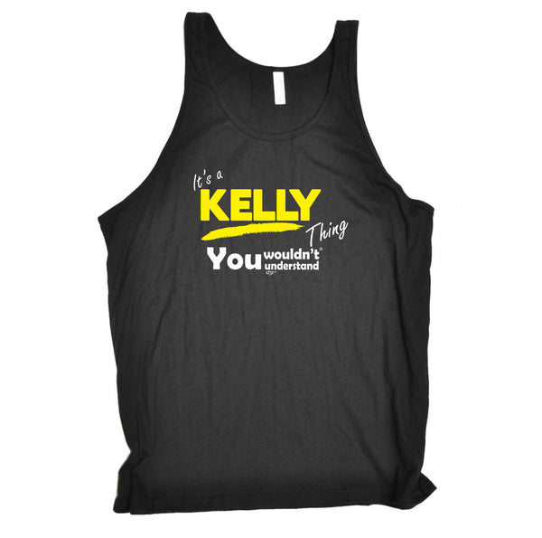 123t Funny Vest - Kelly V1 Surname Thing - Bella Singlet Top