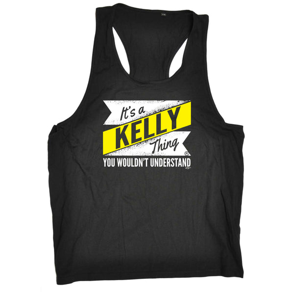 123t Funny Vest - Kelly V2 Surname Thing - Bella Singlet Top