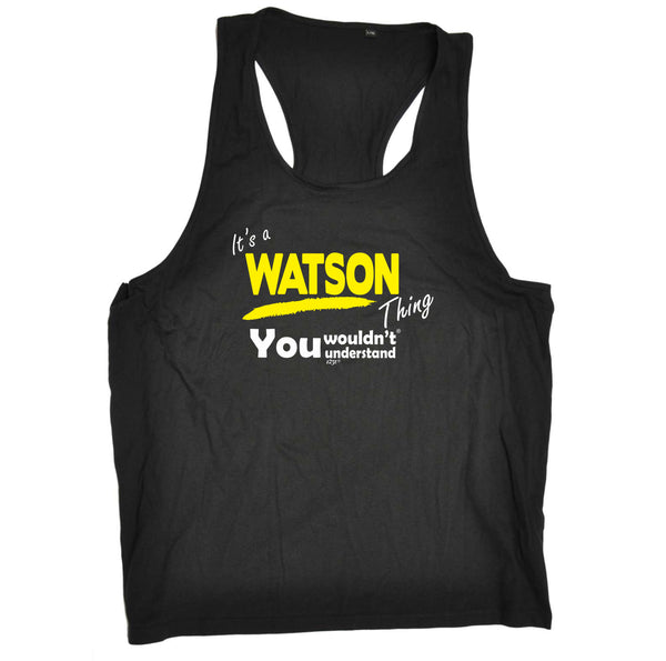 123t Funny Vest - Watson V1 Surname Thing - Bella Singlet Top